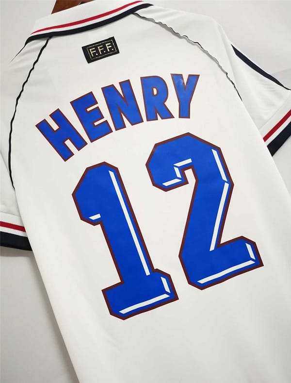 Retro 1998 France Away White Soccer Jersey - Image 2