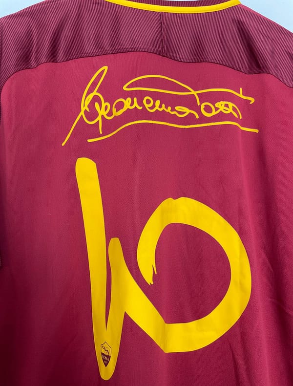 Retro 17/18 AS Roma Home Jersey Francesco Totti Signature Jersey Tribute For Last Match - Image 4