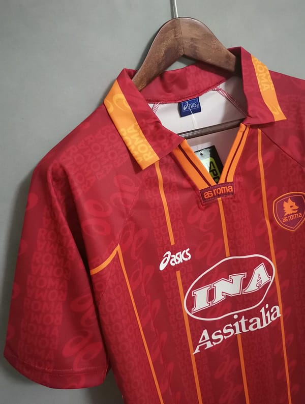 Retro 96 97 AS Roma Home Jersey - Image 5