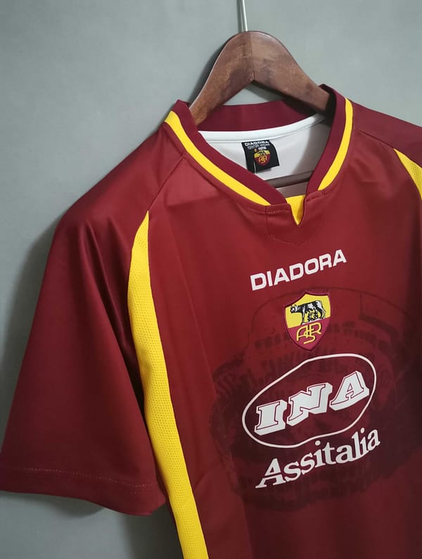 Retro 97 98 Roma Home Jersey - Image 5