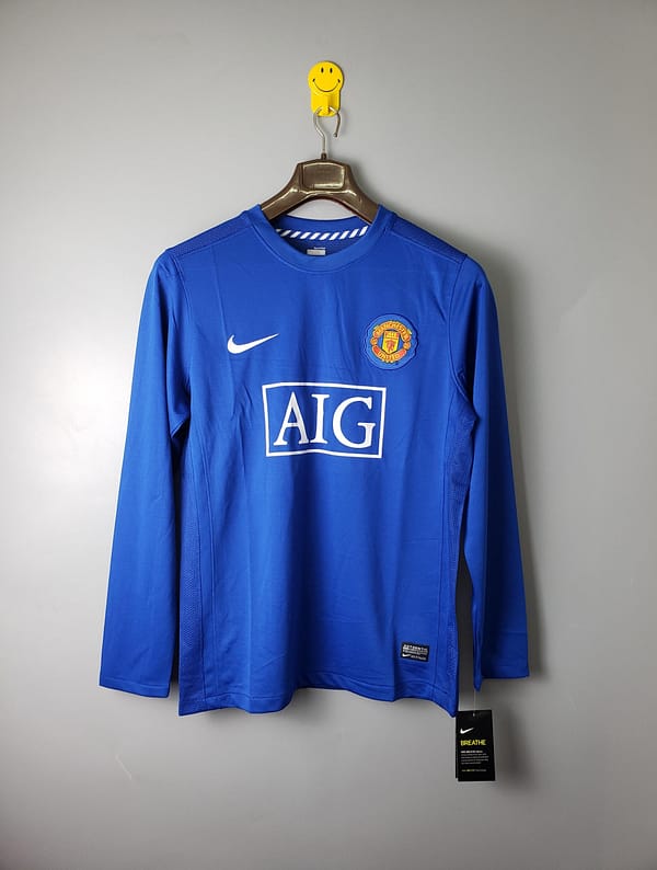 Retro 08/09 Manchester United Third Blue long sleeve Soccer Jersey