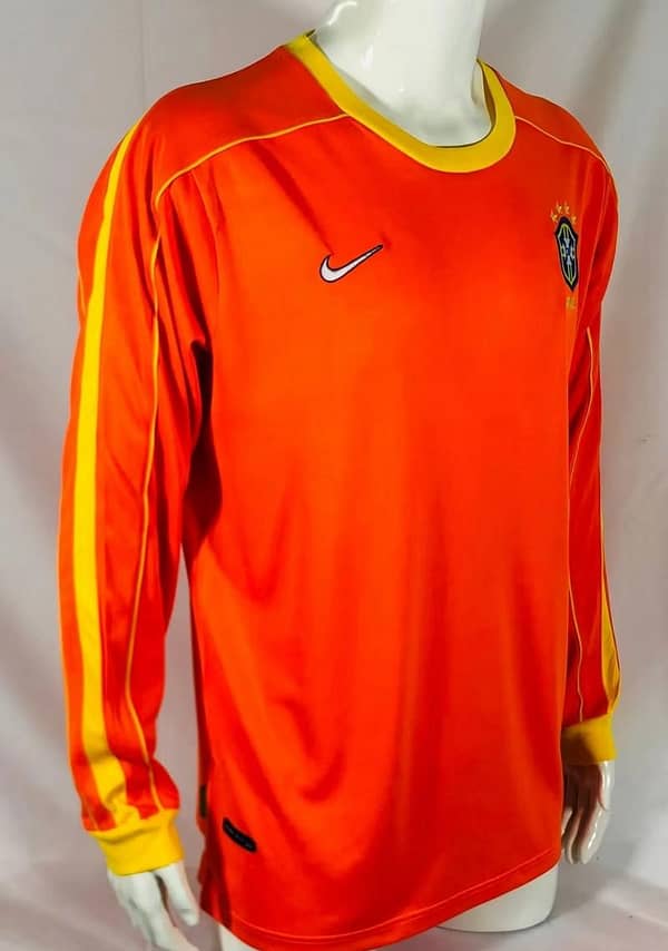 Retro 1998 Brazil Goalkeeper Orange Jersey - Image 6