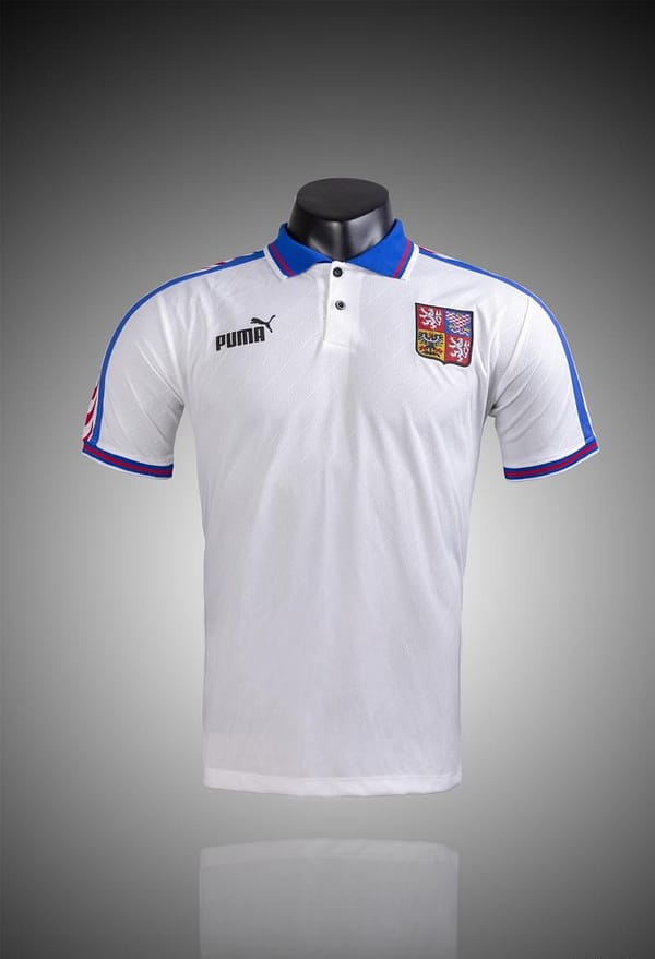 Retro 1996 Czech Republic  Away Soccer Jersey