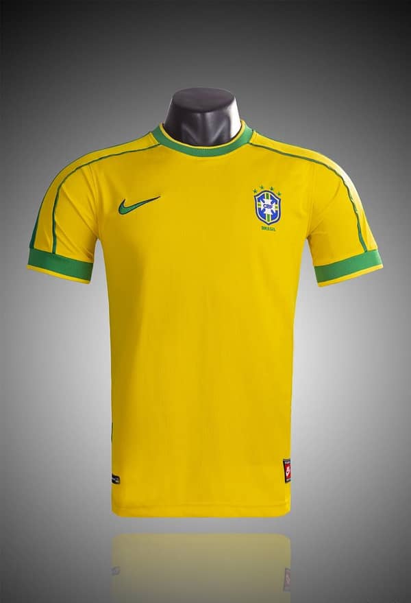 Retro 1998 Brazil Home Soccer Jersey