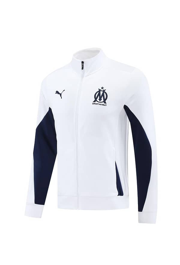 24/25 Olympique Marseille White Full Zipper Jacket +Long Pants - Image 22