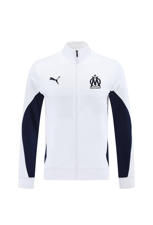24/25 Olympique Marseille White Full Zipper Jacket +Long Pants - Image 23