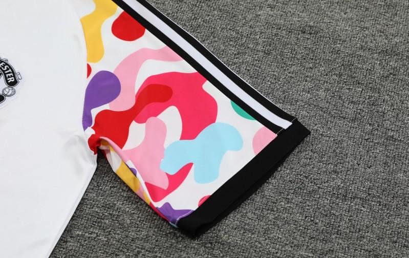 24/25 Manchester United White Short Sleeve Jeresy+Shorts - Image 8