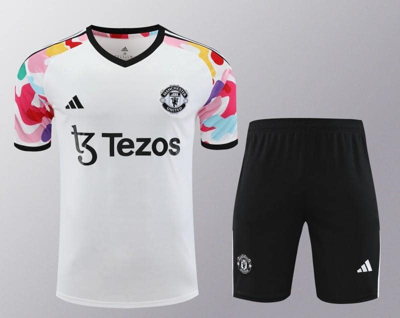 24/25 Manchester United White Short Sleeve Jeresy+Shorts - Image 19