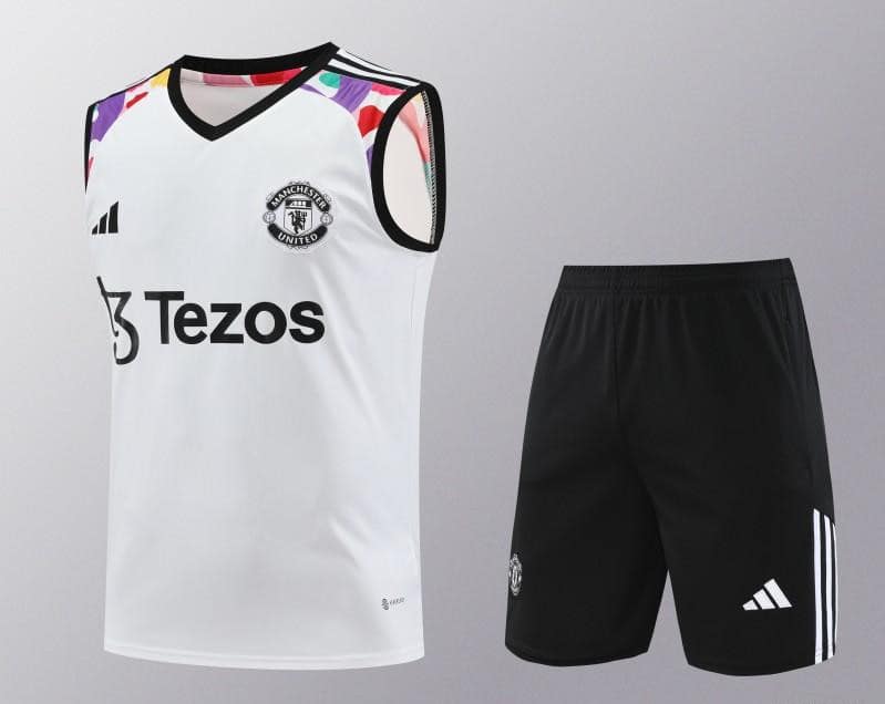 24/25 Manchester United White Vest Jeresy+Shorts - Image 20