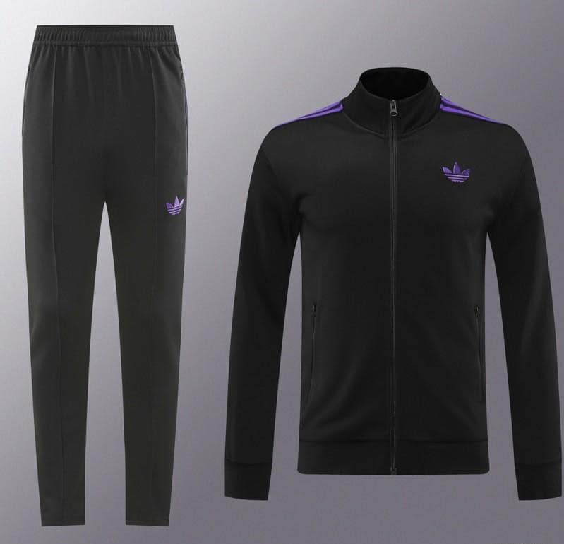 24/25 Adidas Original Black/Purple Full Zipper Jacket +Long Pants - Image 2
