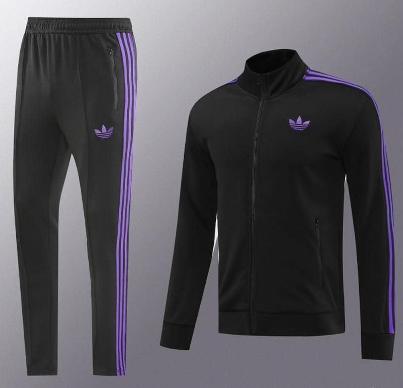 24/25 Adidas Original Black/Purple Full Zipper Jacket +Long Pants - Image 6