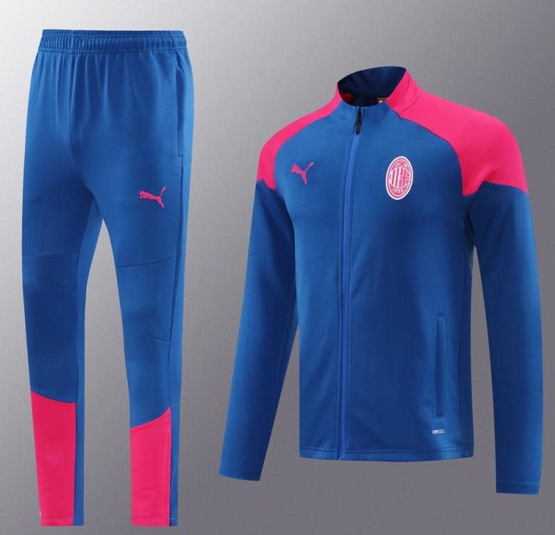 24/25 AC Milan Blue/Red Full Zipper Jacket +Long Pants - Image 13