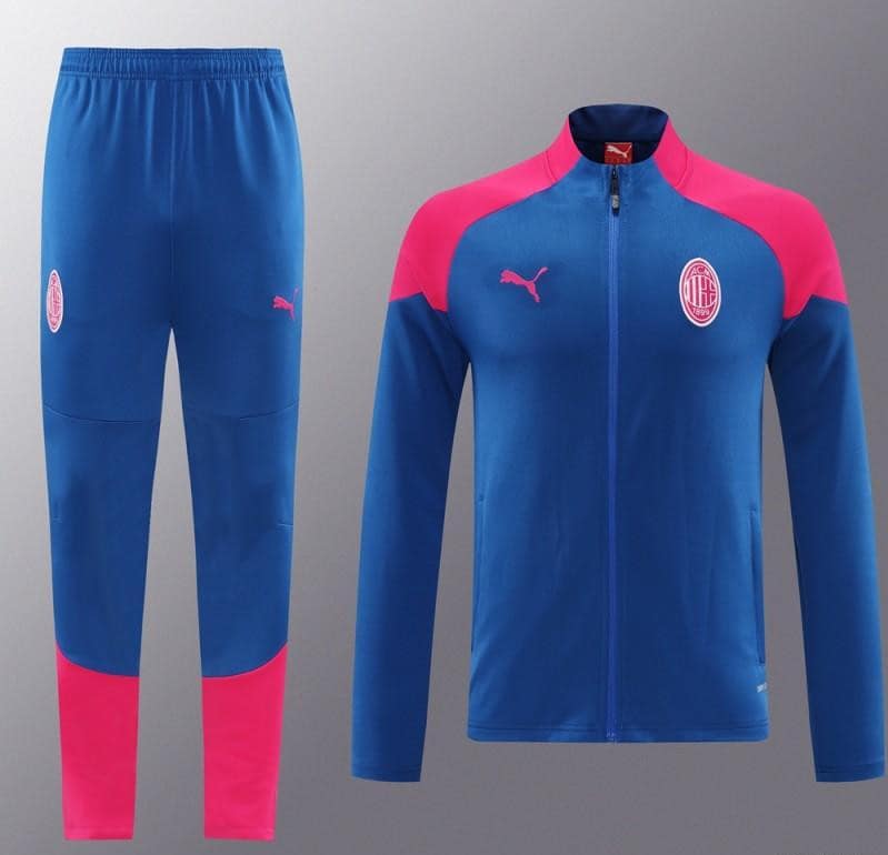 24/25 AC Milan Blue/Red Full Zipper Jacket +Long Pants - Image 14