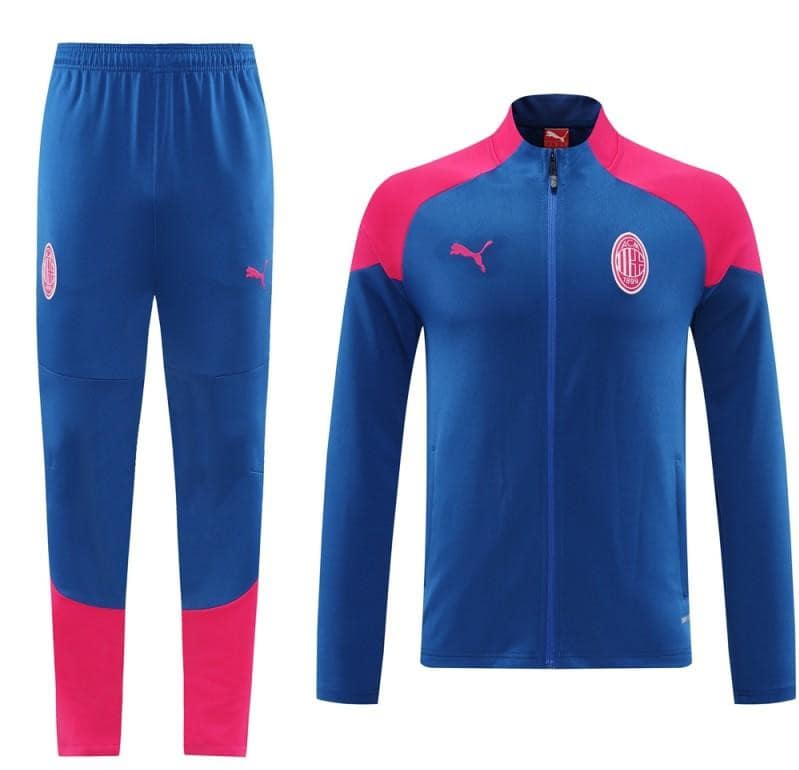 24/25 AC Milan Blue/Red Full Zipper Jacket +Long Pants - Image 15
