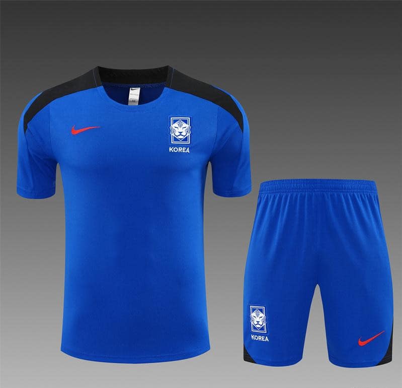 2024 South Korea Blue Short Sleeve Jersey+Shorts - Image 16