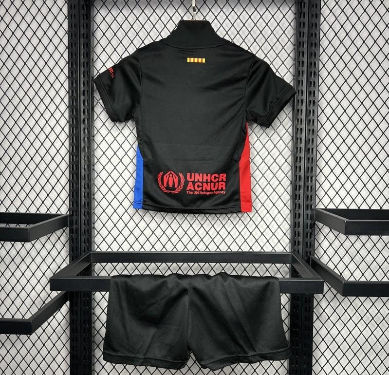24/25 Kids Barcelona Away Black Jersey - Image 5