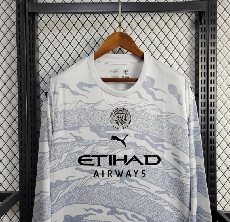 24/25 Manchester City Puma Year of the Dragon White Long Sleeve Jersey - Image 8