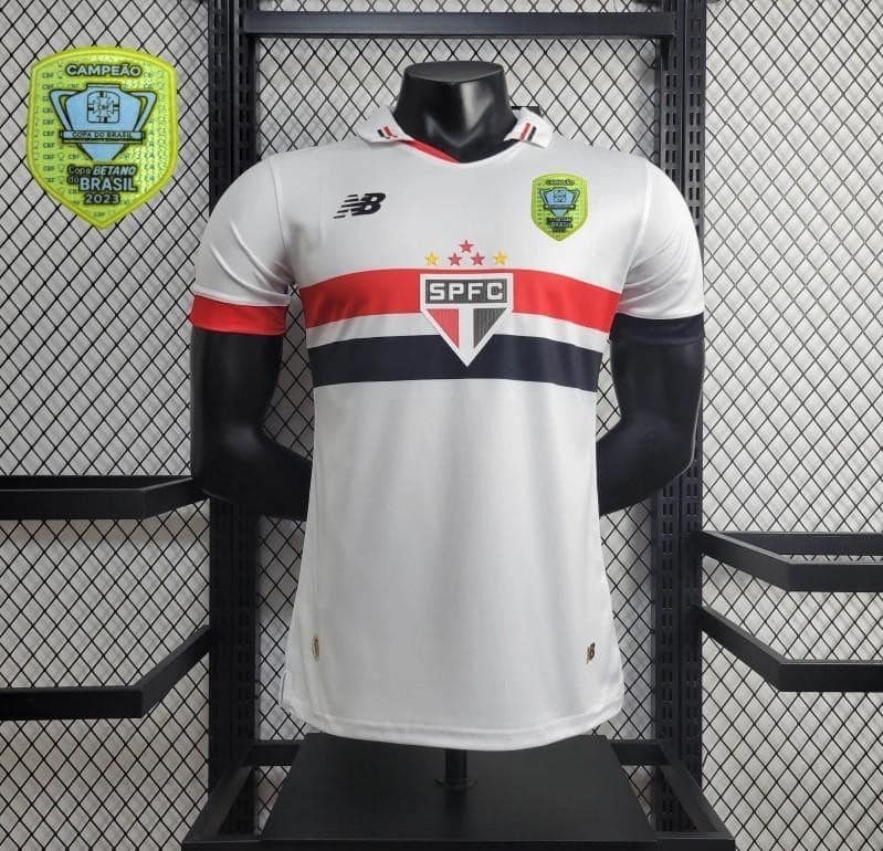 Player Version 2024/25 Sao Paulo Home Jersey + All Sponsors and Chest Patch - Image 3