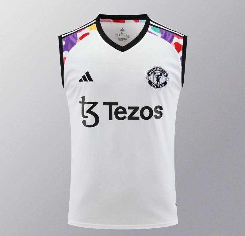 24/25 Manchester United White Vest Jeresy+Shorts - Image 17