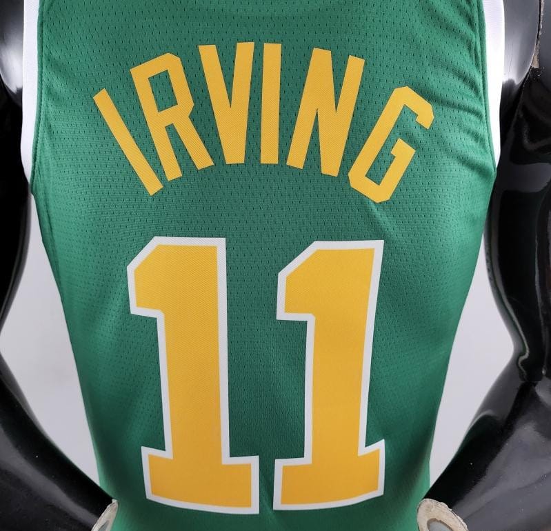 Boston Celtics IRVING#11 Green Gold NBA Jersey - Image 3