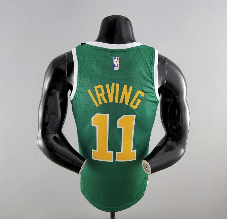 Boston Celtics IRVING#11 Green Gold NBA Jersey - Image 4