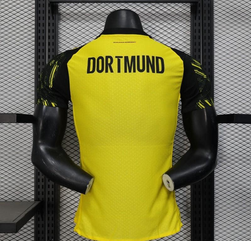 Player Version 25/26 Borussia Dortmund Home Yellow with Black Brush Stroke Jersey - Image 6