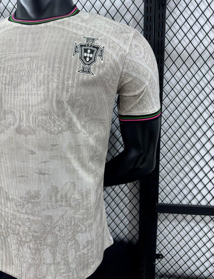 Player Version 2025 Portugal Away White with Subtle Pattern Jersey - Image 6