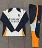 24/25 Kids Real Madrid White/Navy/Orange Half Zipper Jacket+Long Pants - Image 2