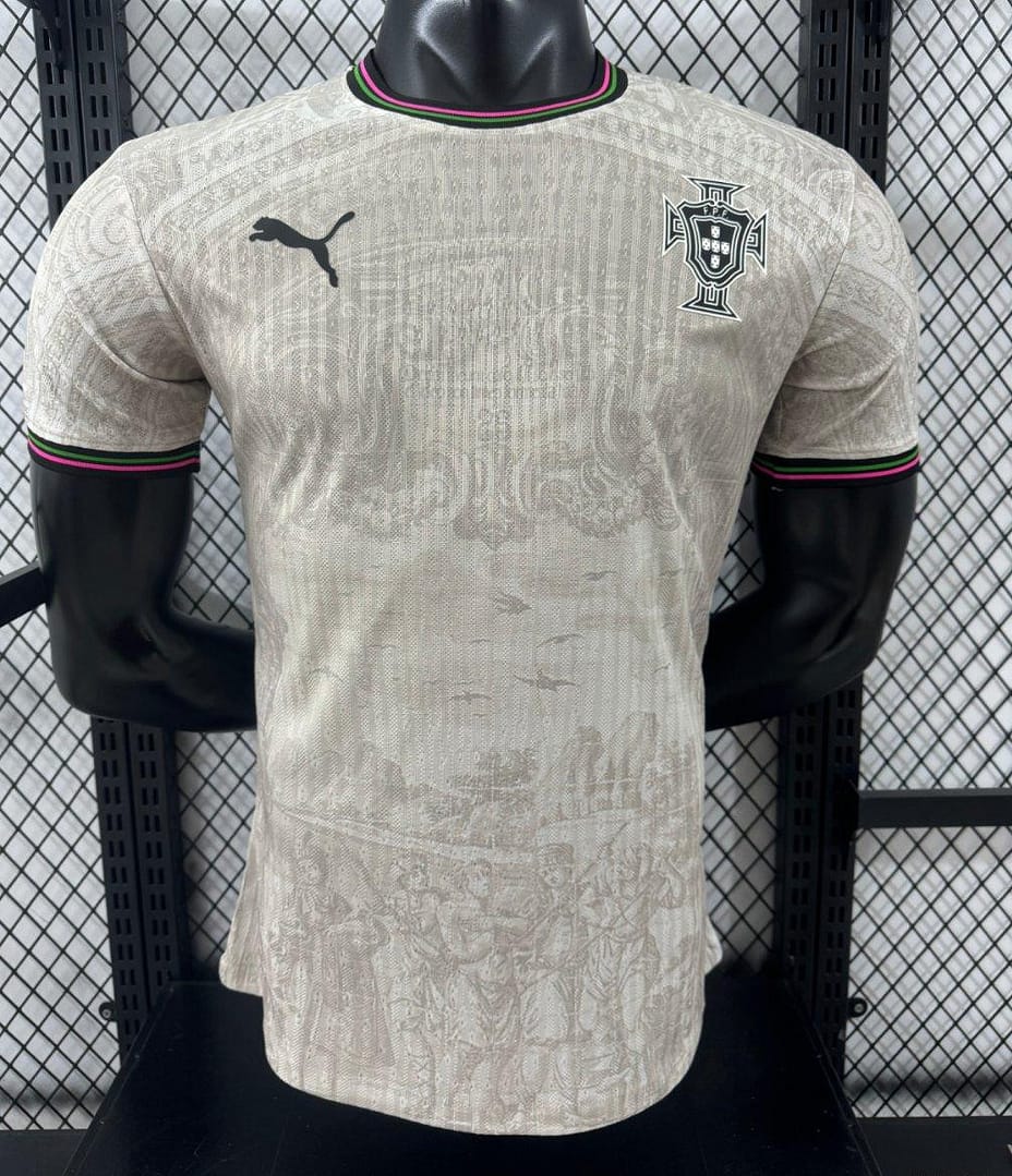 Player Version 2025 Portugal Away White with Subtle Pattern Jersey - Image 5